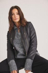 Athena Kunstlederjacke - Schwarz