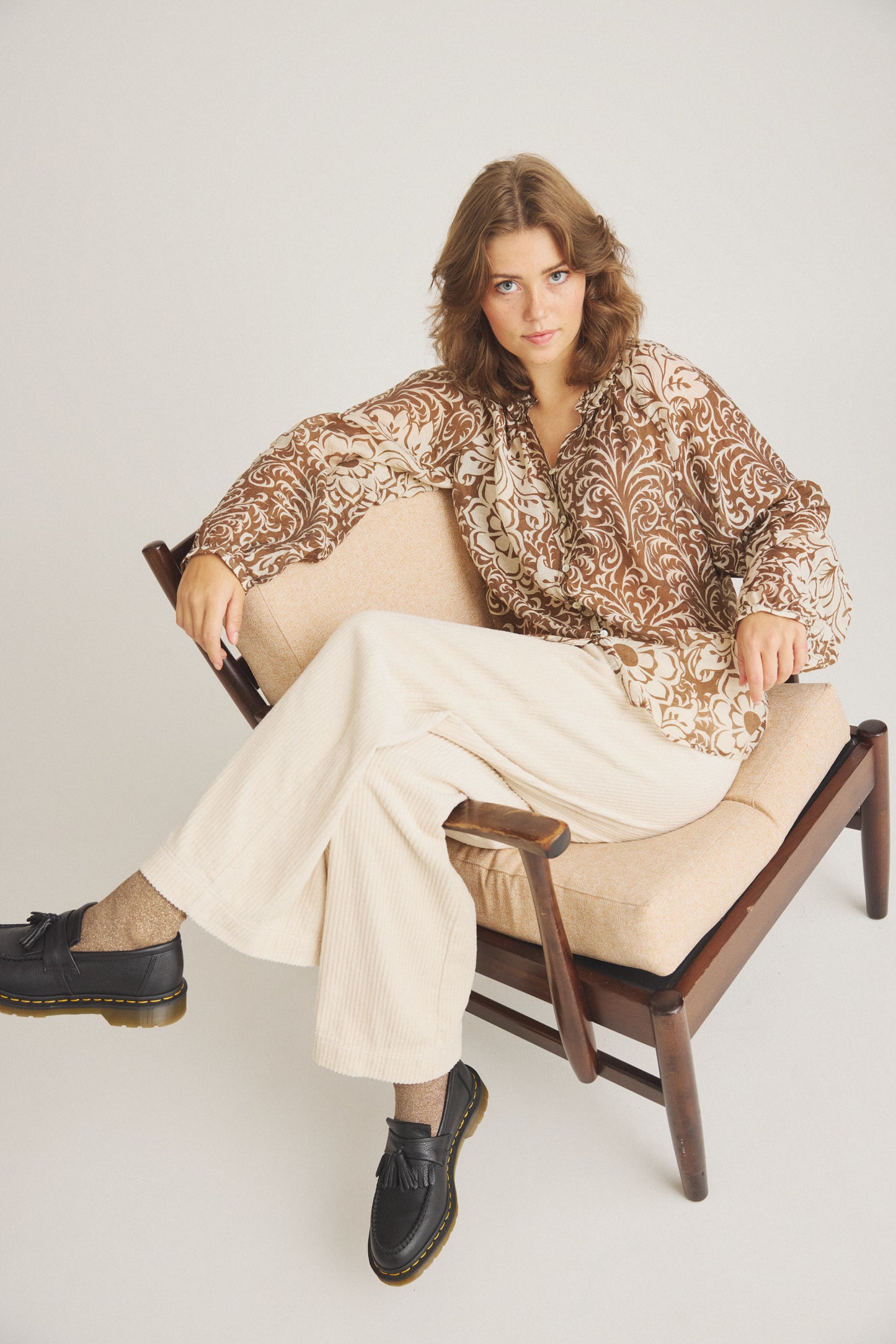 LUXZUZ // ONE TWO Chalina Shirt Shirt 798 Cocoa Brown