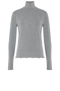 Jachio Bambus-Rollkragenpullover - Grau meliert