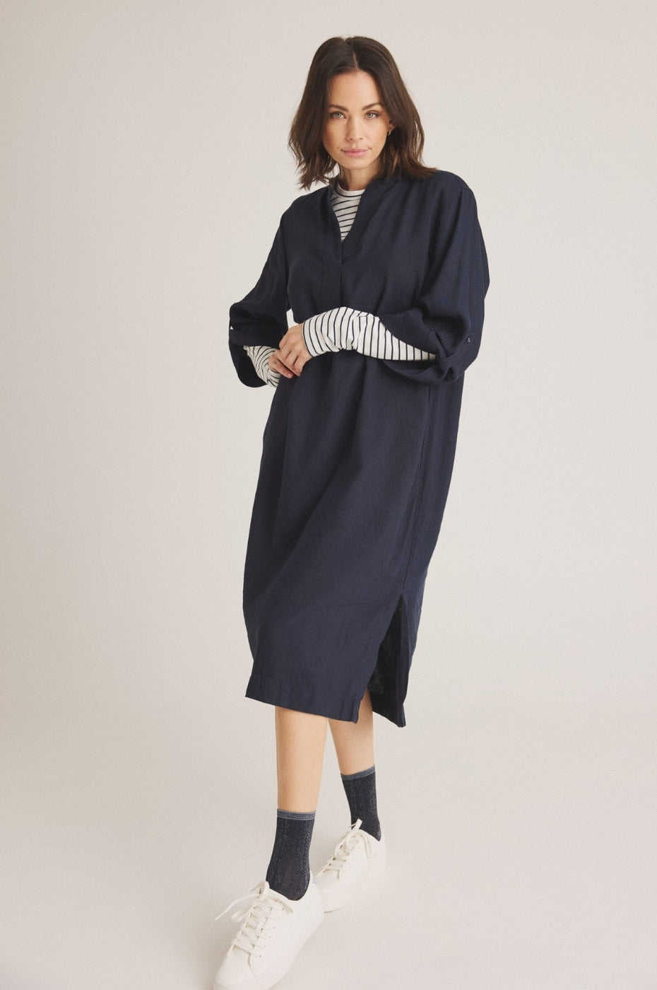 LUXZUZ // ONE TWO Josia Dress Dress 575 Navy Blue