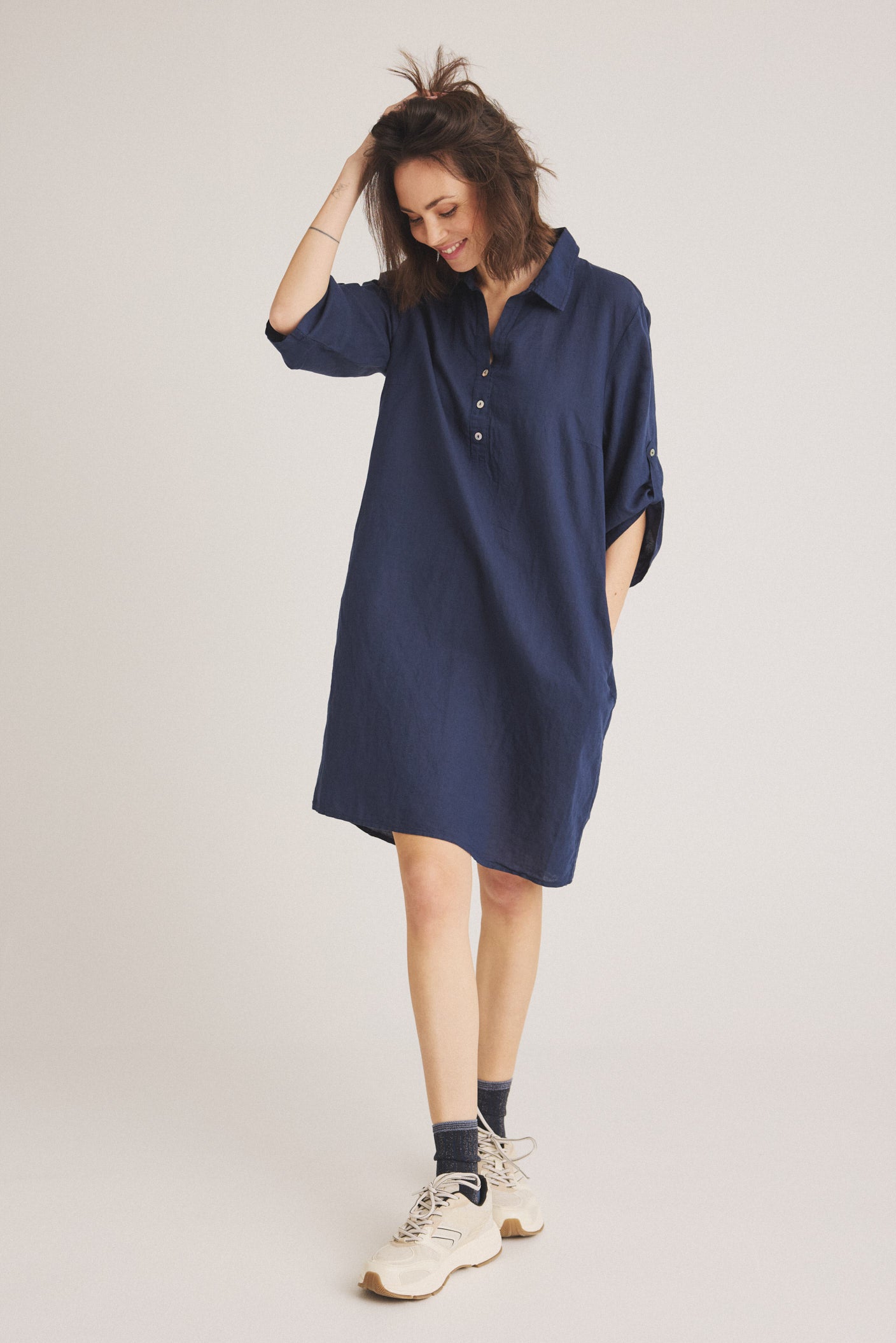 LUXZUZ // ONE TWO Siwinia Dress Dress 575 Navy Blue