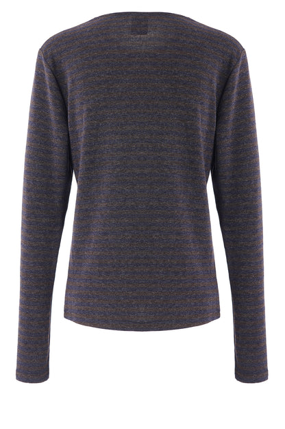 LUXZUZ // ONE TWO Amazig Stripe T-shirt T-Shirt 793 Chocolate Plum