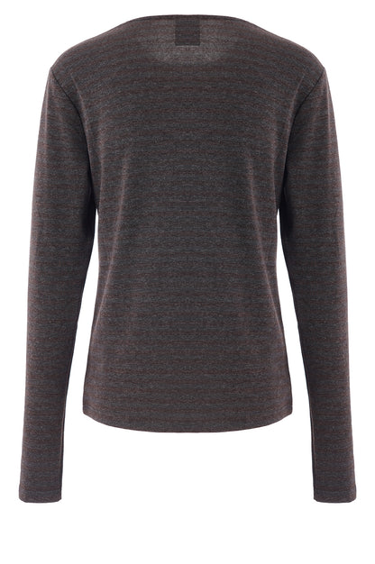 LUXZUZ // ONE TWO Amazig Stripe T-shirt T-Shirt 833 Asphalt