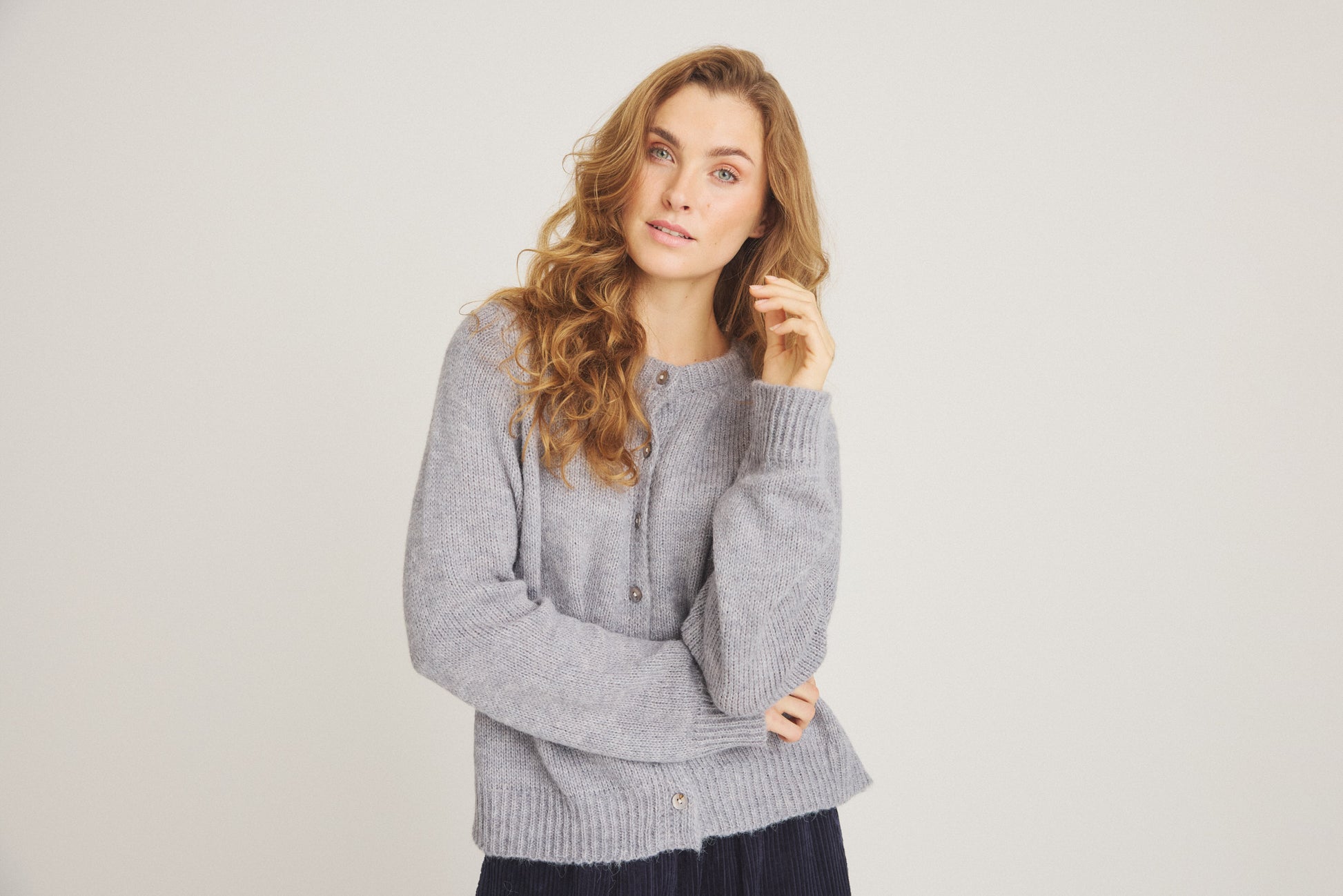 LUXZUZ // ONE TWO Birgita Knit Knit 821 Grey Marl