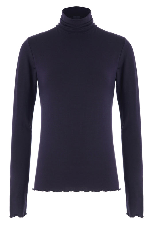 LUXZUZ // ONE TWO Jachio Bamboo Rollneck T-Shirt 577 Night Blue