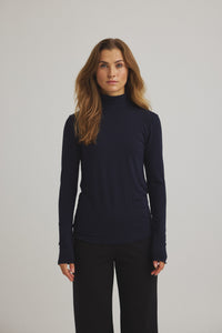Jachio Bambus-Rollkragenpullover – Nachtblau
