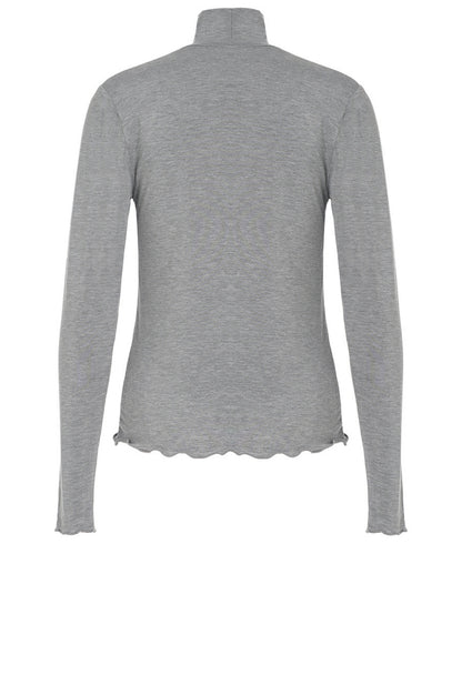 LUXZUZ // ONE TWO Jachio Bamboo Rollneck T-Shirt 821 Grey Marl