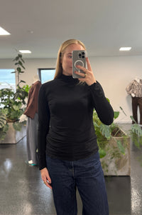 Jachio Bambus-Rollkragenpullover - Schwarz