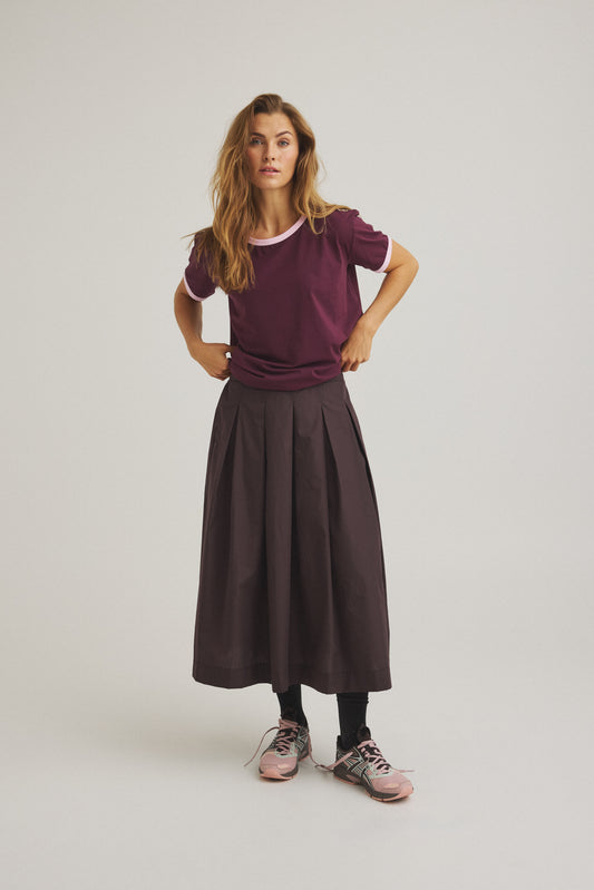 LUXZUZ // ONE TWO Jansine Skirt Skirt 793 Chocolate Plum