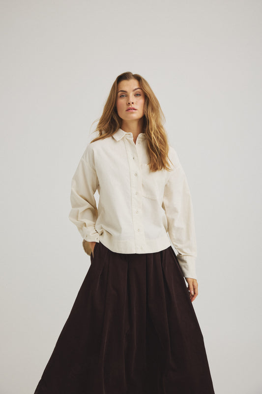 LUXZUZ // ONE TWO Makierota Shirt Shirt 741 Ecru