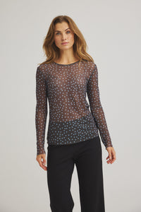 Sigborg Dot Mesh T-shirt - Blue Fog