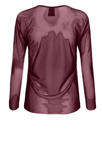 LUXZUZ // ONE TWO Sigborg Mesh T Shirt T-Shirt 443 Burgundy