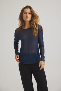 Sigborg Mesh-T-Shirt - Navy Blue