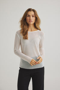 Sigborg Mesh-T-Shirt - Creme