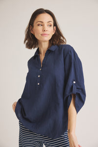 Siwaia Blouse - Navy Blue